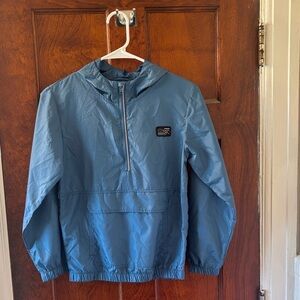 Avalanche boy’s 10-12yo steel blue anorak jacket w front pocket & hood. ExcCdtn!